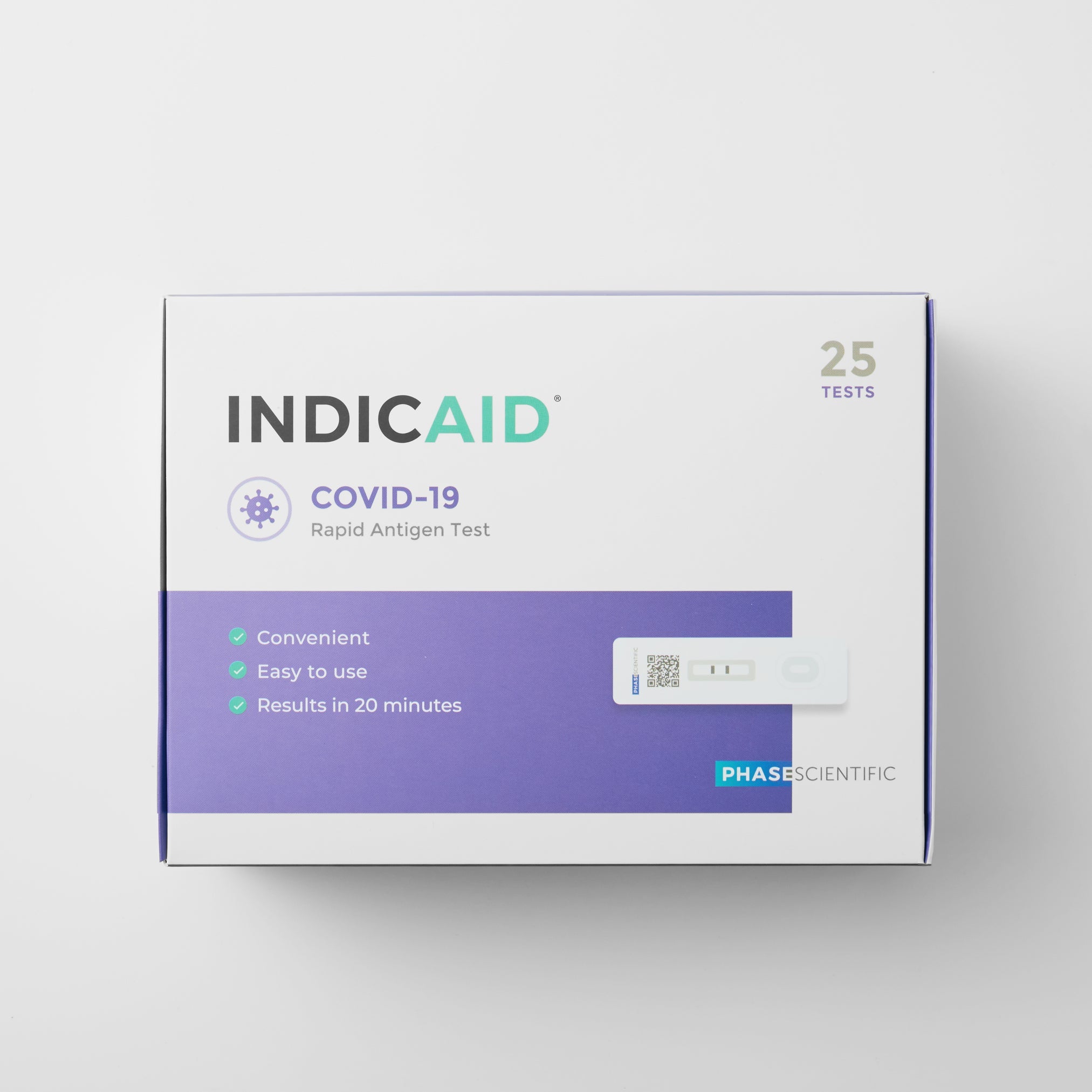 INDICAID妥析快速測試(25件裝)20分鐘即知果 香港政府指定快速測試品牌