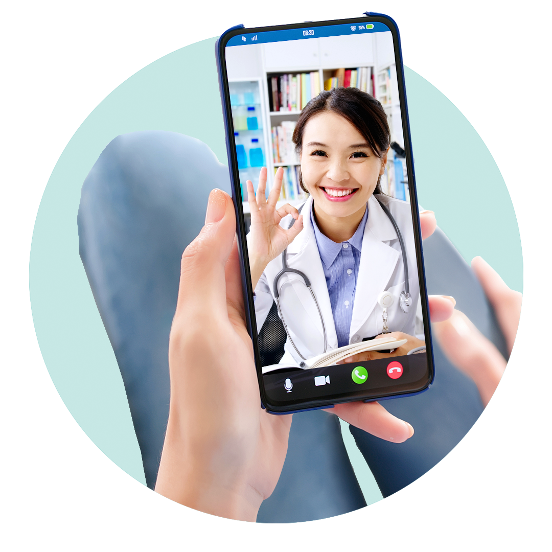預約醫生進行網上診症，透過穩定、高質和加密的視像平台得到專業醫療意見